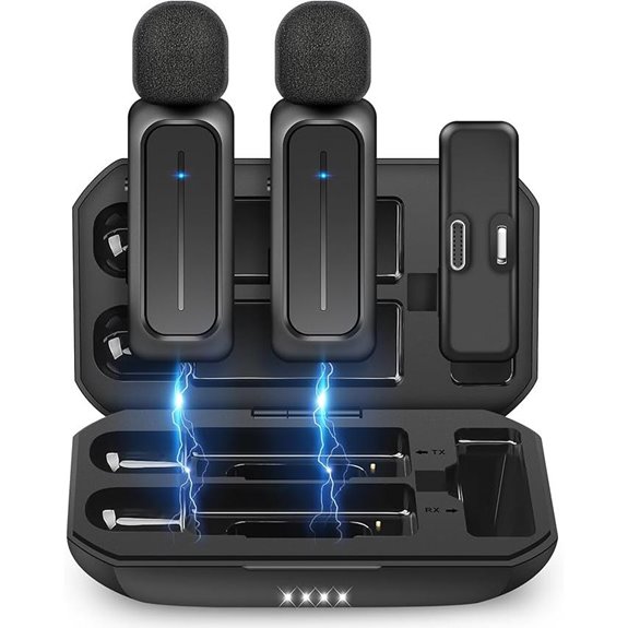 Wireless Lavalier Microphone Kit with Charging Case