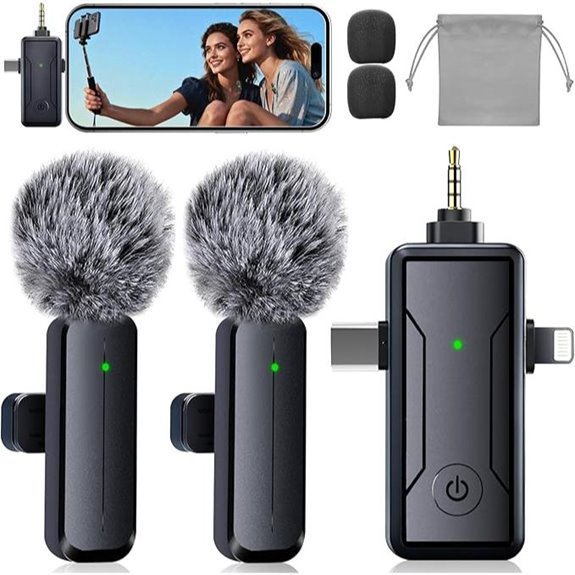 Wireless Mini Lavalier Microphone for iPhone and Android