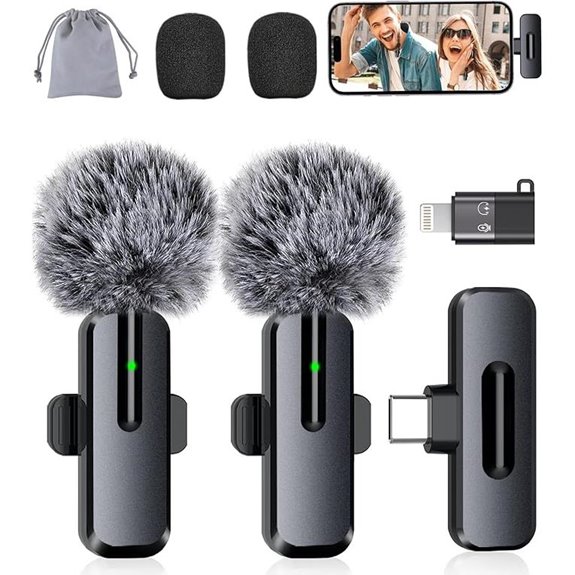 Wireless Mini Lavalier Microphone for iPhone & Android