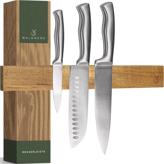 WALDWERK Magnetic Knife Strip with Wood Finish