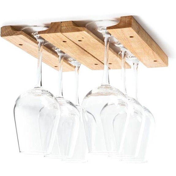 Fox Run Wooden Under Cabinet Wine Glass Holder