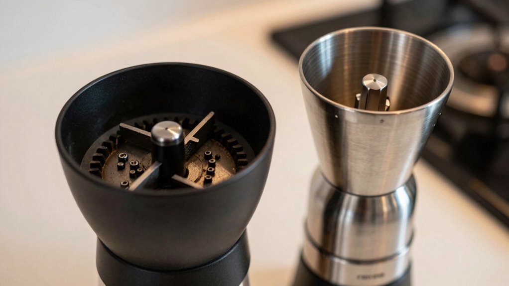 flat and conical burr grinders