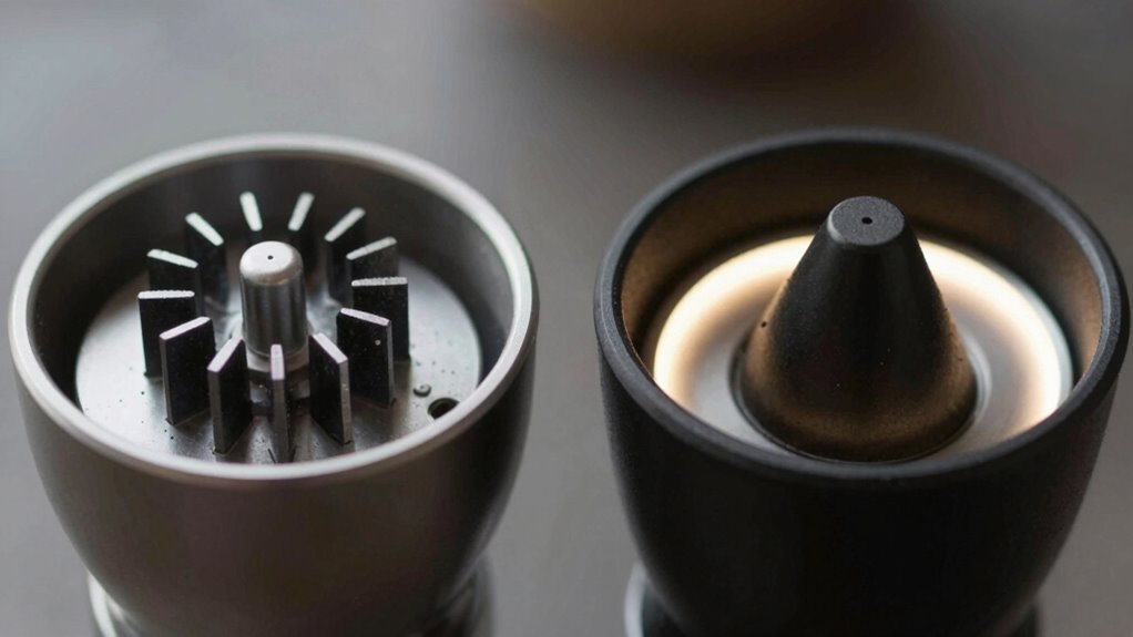 flat burrs produce consistent grounds