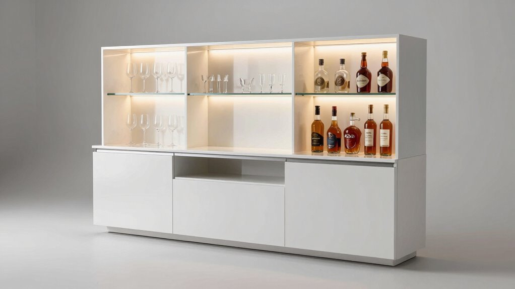 built in organized bartending space
