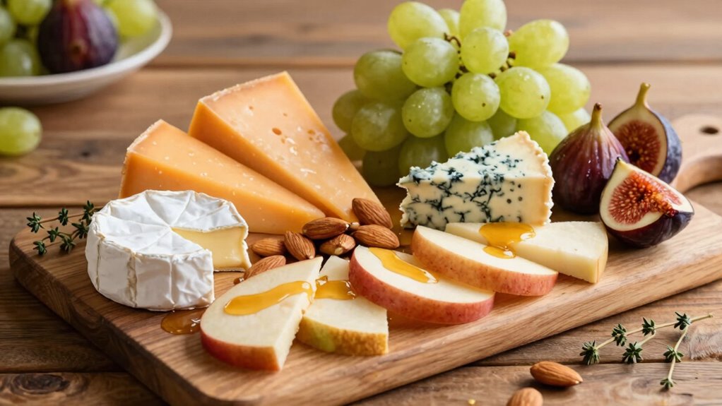 elegant well arranged cheese display