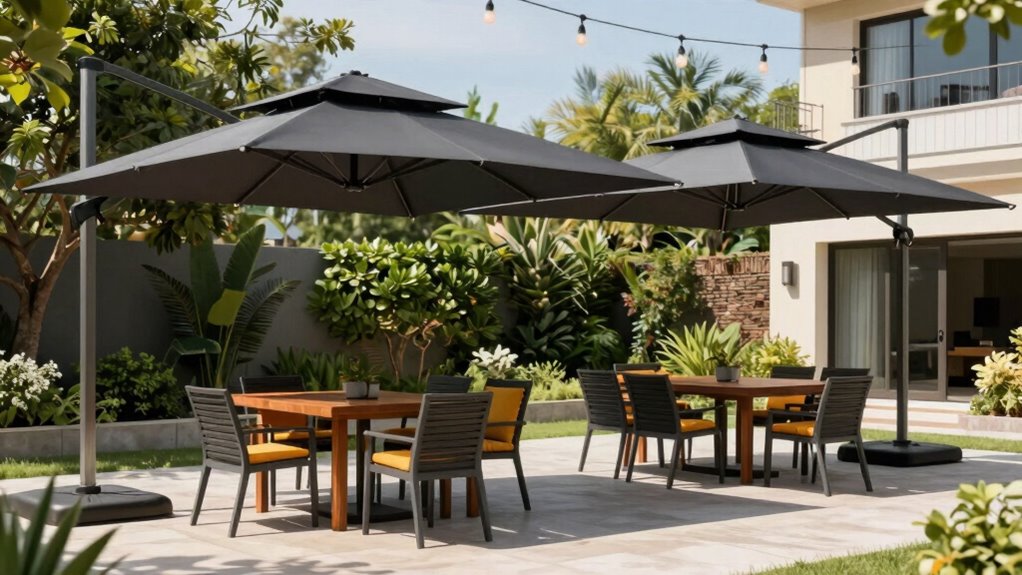 properly sized cantilever umbrellas