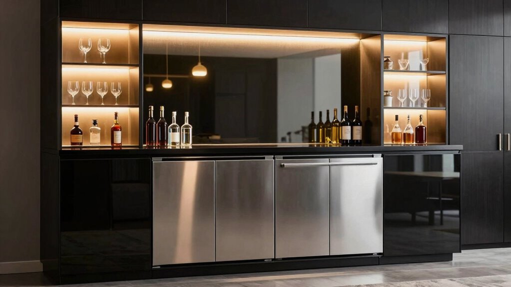 stylish bar cabinets with fridges