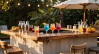 summer outdoor bar setup