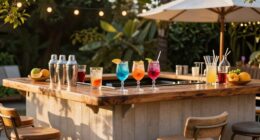 summer outdoor bar setup