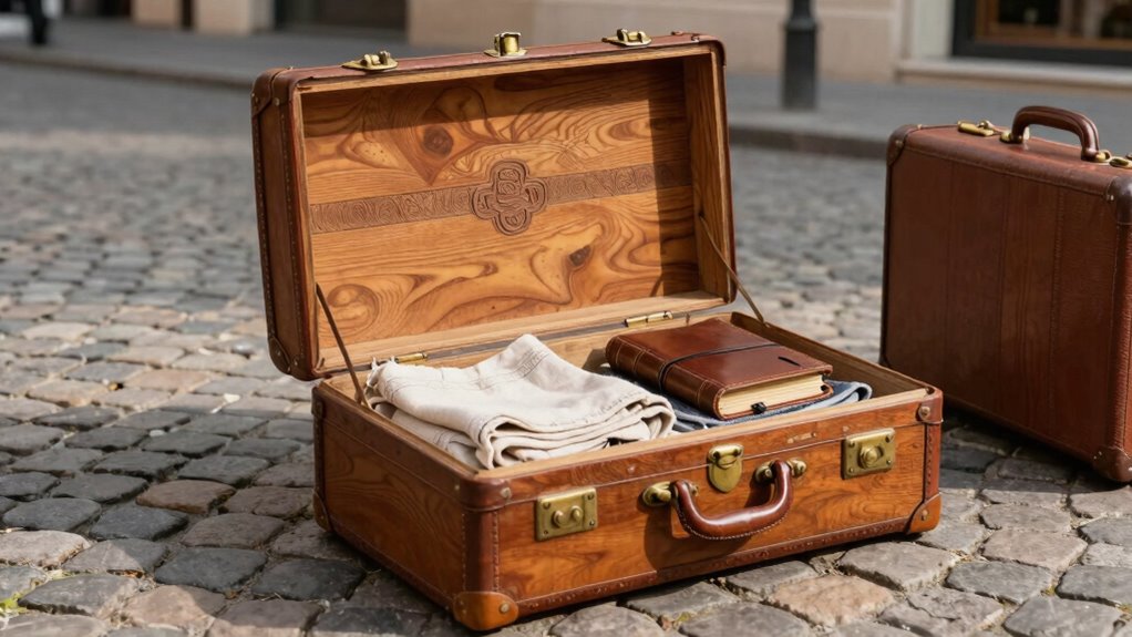 vintage inspired durable travel luggage