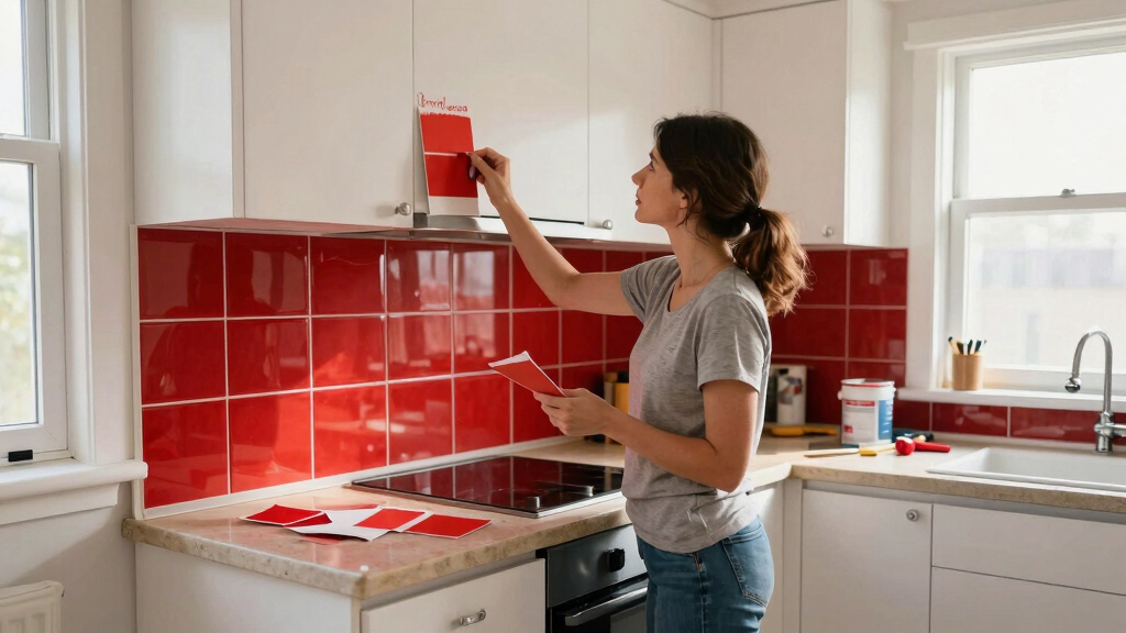 This Renter Gave Her Tiny, Bland Kitchen a Bold Red Makeover