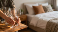 My Sister Uses Wine Glasses For Bedroom Storage, So I Had To Copy Her