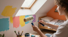 A Plain Attic Bedroom Is Now A “Little Jewel Box” After A Colorful Redo