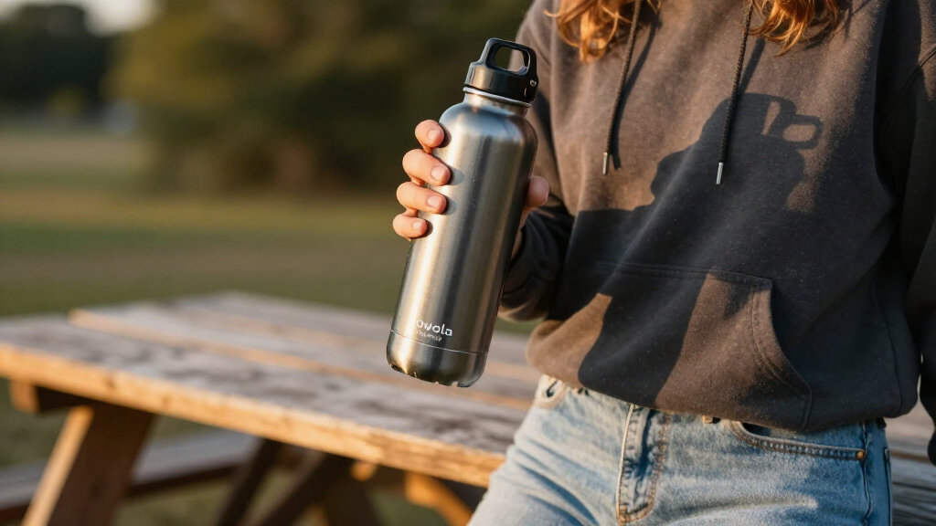 Owala FreeSip Stainless Steel Water Bottle 32 Oz Very, Very Dark