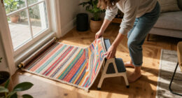 Not Curtains Or Blinds: She Transforms Rugs For A Budget-Friendly Way To Cover Windows