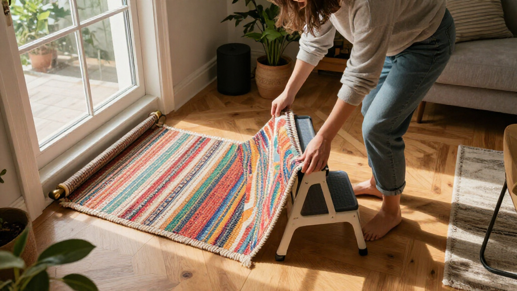 Not Curtains Or Blinds: She Transforms Rugs For A Budget-Friendly Way To Cover Windows
